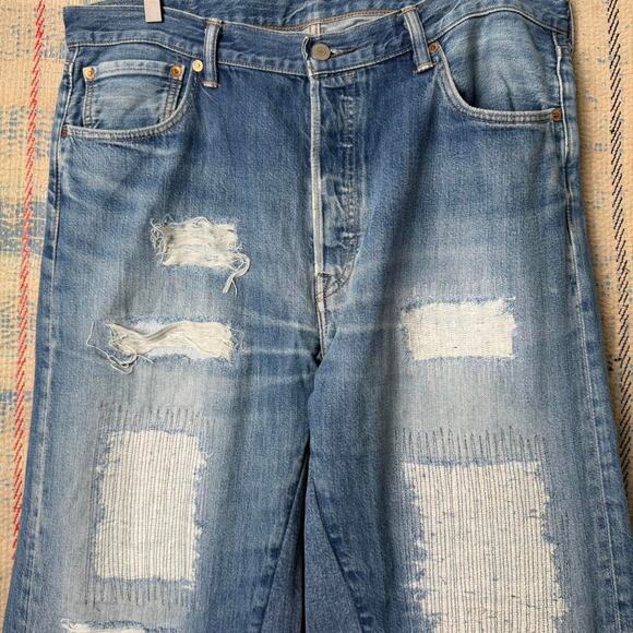 Custom wide leg baggy flared jeans size 36 x 34 - Picture 3 of 5